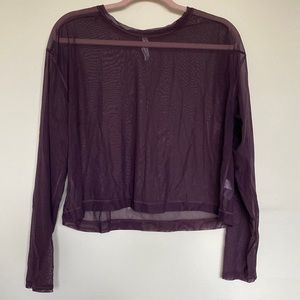 Size large Athleta mesh, long sleeve top purple